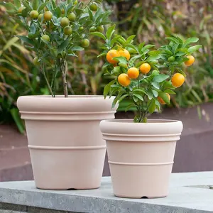 Planteur d'intérieur en plastique PE 9 12 15 ", fournitures en ciment, adorables Pots de fleurs mates pour jardin