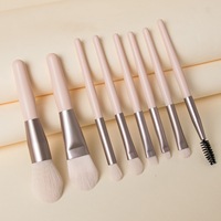 Ensemble de 8 mini-pinceaux de maquillage professionnels, style Morandi, couleur macaron, pinceaux à paupières, fibres synthétiques, doux