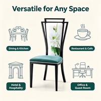 Chaise de banquet haut de gamme, dossier noir, structure robuste, assise en tissu doux turquoise, mobilier de salle à manger commercial pour hôtel, salle de réception