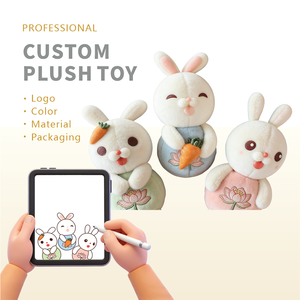 Jouets en peluche miniatures ODM OEM 10 cm 20 cm, peluche personnalisée en forme de lapin, poupée animale en peluche, jouet en peluche de dessin animé, matériau doux en coton PP - Product Image 1