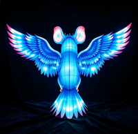 Lanternes d'animaux mythologiques en forme d'oiseaux pour Noël, Halloween, Thanksgiving, festivals, extérieur, étanches, en tissu de soie, LED, faites à la main, en acier