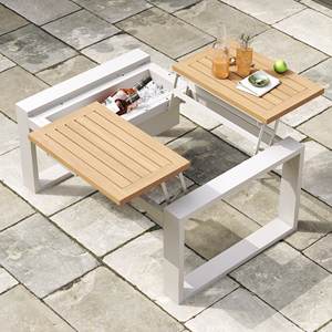 Set Divano Modulare da Esterno AJUNION 4 Pezzi con Schienale Regolabile in Altezza, Set Lounge da Giardino con Tavolino Multifunzionale - Product Image 2