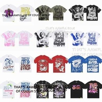 Camiseta de Manga Corta para Hombre y Mujer, 230g, 100% Algodón, Diseño de Dibujos Animados Hip Hop, Transpirable, Original, con Estampado 'THAT'S AWFUL LOT COUGH SYRUP'