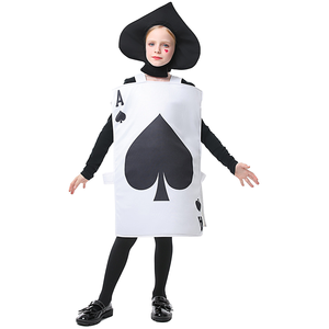 Disfraz de Halloween para niños <span class=keywords><strong>Princesa</strong></span> para <span class=keywords><strong>Alicia</strong></span> en el país de las Maravillas Traje de puesta en escena con picas de corazón negro Vestido de naipes - Product Image 1