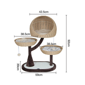บ้านต้นไม้แมวถักด้วยหวาย - Product Image 2