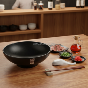 Tigela de Ramen de Melamina Barata e Preta Fosca para Restaurante - Product Image 3