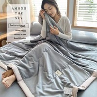Couette légère lavable en brocart 100 % coton pour l'été, idéale pour la climatisation, insert de couette lavable en machine pour lits