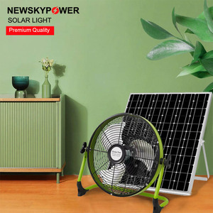 Professional Solar Fan 12inch 25W Power With 20W Mono Solar Shockproof Foot <b>Pads</b> for Workshop Kennel Outdoor Ventilation ZL-118F - Product Image 1