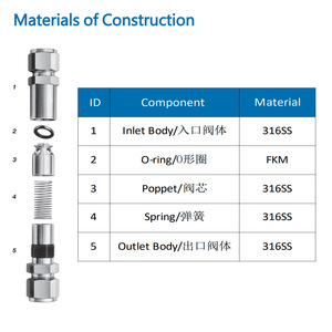 Válvula de Retención Accutek de 1/4 Pulgada, Acero Inoxidable 316, Alta Presión, para Agua, Aire y Aceite - Product Image 3