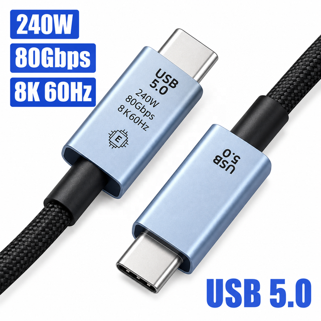 80Gbps USB 5 Cable 240W 8K 60Hz Thunderbolt 5 USB C to USB C Fast Charging Compatible with Thunderbolt 3 USB 5.0 Type C Cable