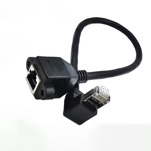 Gigabit <span class=keywords><strong>RJ45</strong></span> Ethernet-kabel Verlengkabel 90 °   Elbow koperen mannelijke naar vrouwelijke <span class=keywords><strong>RJ45</strong></span> breedbandverbinding netwerkkabel - Product Image 1