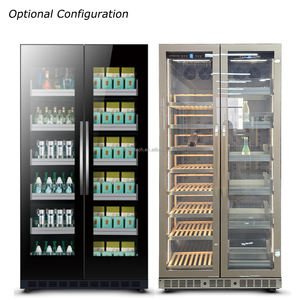 <span class=keywords><strong>Nevera</strong></span> de cajón para vinos, enfriador, gabinete con estantes de madera, metal y acrílico, empotrable o independiente para restaurante - Product Image 2