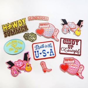 Petits écussons pour chapeaux, personnalisables par presse à chaud, avec logo brodé/tissé/pailleté/chenille, en tissu style Western Cowboy pour casquette de camionneur - Product Image 4