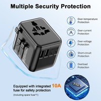 Worldplug 5V 3.4A 17W double USB Type C adaptateur de voyage multi-prises adaptateur de chargeur de voyage universel international dans le monde entier