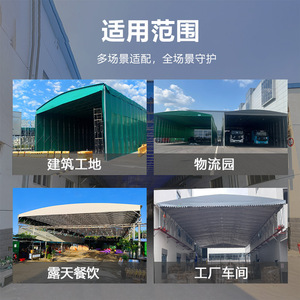 Auvent coulissant Xinxingyuan avec structure en acier et toile anti-grattage, pour entrepôt extérieur, protection contre la pluie et pare-soleil pour voiture - Product Image 3