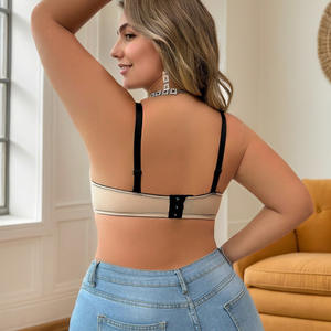 Para <span class=keywords><strong>Amazon</strong></span> New Plus Size Sujetador sin costuras con aros Cómodo cierre frontal Transpirable Todos los días Sujetador push-up Fuente sólida - Product Image 4