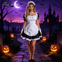 Costume de Soubrette Sexy pour Femme, Lingerie Intime, Robe Tablier à Volants, Jeu de Rôle Cosplay Halloween