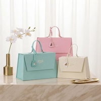 Boîte cadeau de luxe personnalisée en cuir texturé, élégante mallette trapézoïdale pour bijoux et cosmétiques, idéale pour l'image de marque de boutique