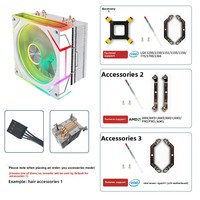 Refroidisseur de processeur à visser Prism 8 Pro à quatre caloducs en cuivre, roulement fluide ARGB, durée de vie du ventilateur de 50000 heures, 38 CFM, 20 dBA, pour PC de bureau (emballé)