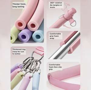 Fasce di Resistenza / Tubi per Fitness Yoga con Apertura sulla Spalla, Allenamento Schiena e Gambe - Macchina per Allenamento di Forza con <span class=keywords><strong>Pulley</strong></span> Alto per Lat Pulldown - Product Image 4