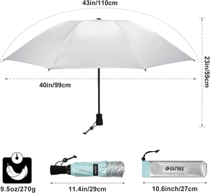 Mini Paraguas Plegable Ultraligero Anti-reflejante Plateado para Senderismo y Trekking - Product Image 4