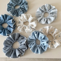 YAOYU – Nouvelle collection : Élastique à cheveux coréen style décontracté, motif vague bleue et nœud à carreaux, pour cheveux mi-longs