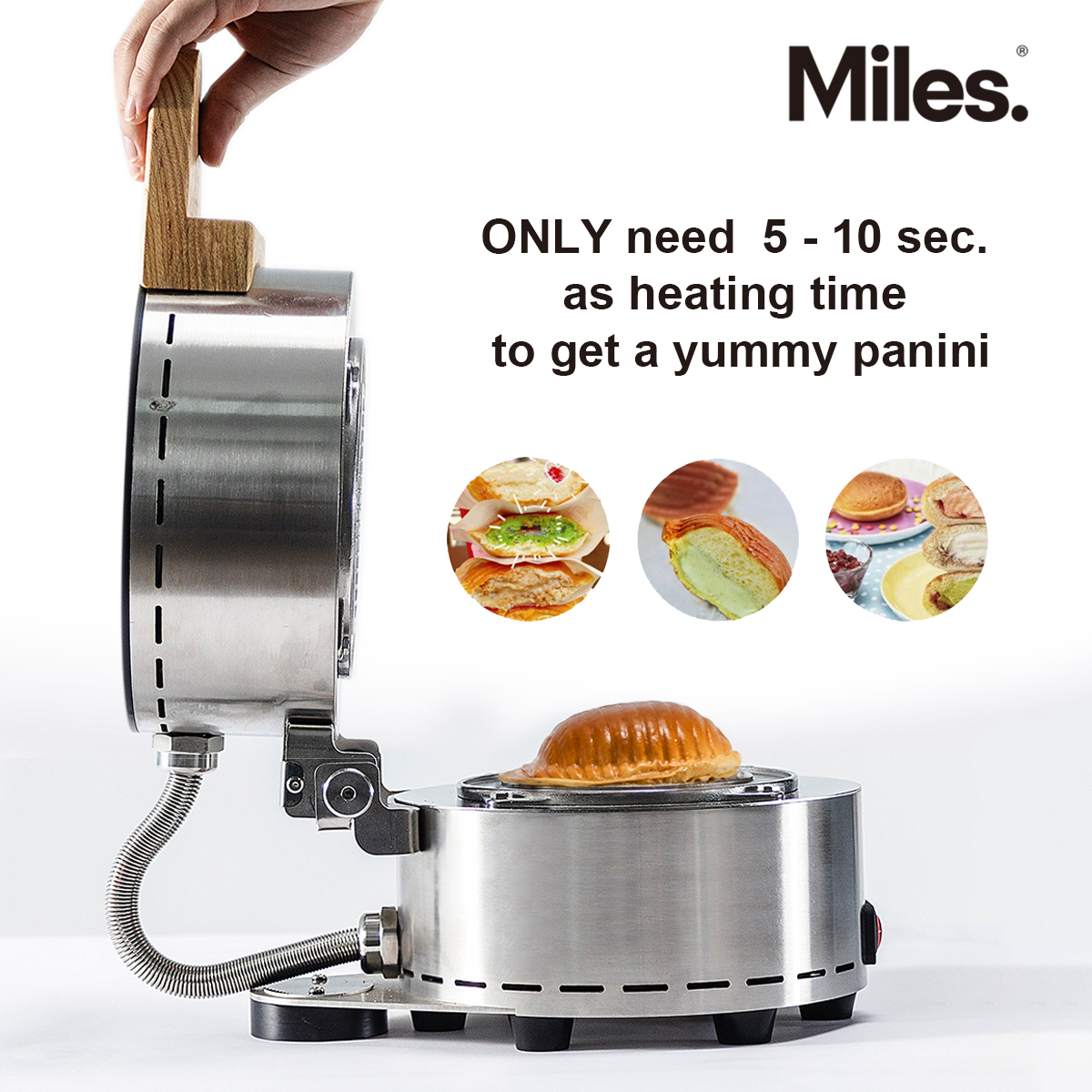 Electric Ice Cream Burger Maker, Single Non-Stick Burger Waffle Making Machine, 1000KW 110V Commerical Ice Cream Sandwich Panini Press