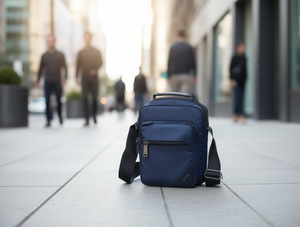 Borsa da uomo con cerniera a quattro strati in nylon minimalista per uso quotidiano - Product Image 2
