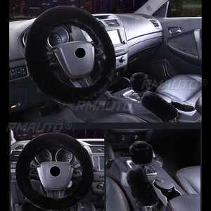 Housse de volant de voiture 37-38 cm, douce et floquée, pour volant de 15 pouces, idéale pour l'hiver, garde au chaud - Product Image 6