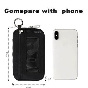 Porte-clés portefeuille Iris personnalisé - Étui à cartes noir avec fermeture éclair et fenêtre d'identification pour cadeau promotionnel, design compact et élégant - Product Image 2