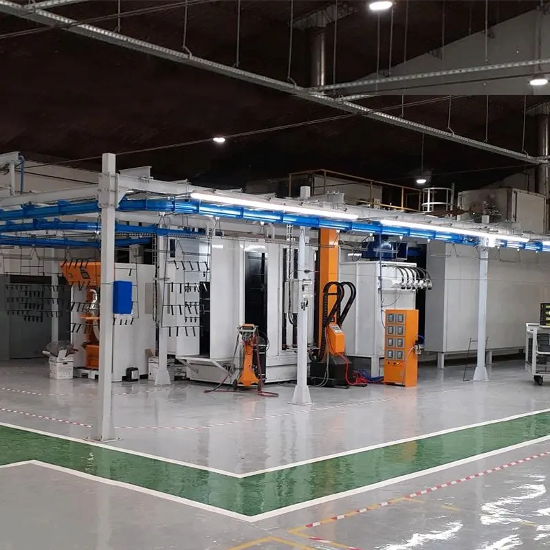 Linea di verniciatura a spruzzo per verniciatura a polvere di produzione automatica per profili in alluminio