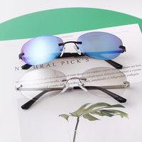 STY8765 Fashion Y2K Lunettes de soleil ovales pour femmes hommes Marque Design Futuriste Lunettes de soleil sans cadre Cyclisme Sports Lunettes Gafas De Sol