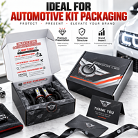 Boîte d'expédition en carton ondulé noir personnalisée avec logo imprimé, boîtes d'emballage pour éclairage LED automobile et électronique