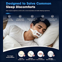 Sangle de menton anti-ronflement réglable, sangle de soutien respirante et ventilée pour un meilleur sommeil nocturne, réduit les ronflements