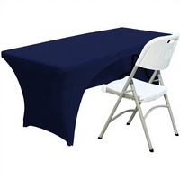 Housse de table carrée moderne en tricot extensible, en spandex ajusté, pour table de 6 pieds, écologique et personnalisable pour événements à domicile