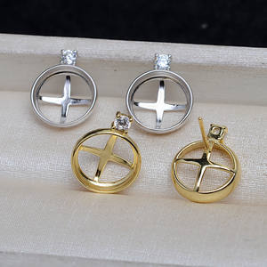 Accessoires DIY en argent S925, perle de 10,5 mm, support vide Marbeau de 11,5 mm, pendentif princesse 4096, ensemble boucles d'oreilles et bague, bijoux de mode - Product Image 4