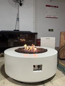 Modern White Outdoor Bioethanol <b>Fire</b> <b>Pit</b> <b>Table</b> Adjustable Flame Stainless Steel Base Vent Free Freestanding Fireplace for Hotel - Product Image 2