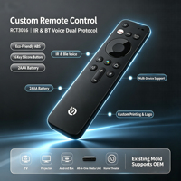 Pabrik OEM ODM JCXK RCT3016 Remote Kontrol Suara IR & BLE 16 Tombol Silikon dengan Baterai 2AAA, Remote Kustom untuk Home Theater
