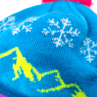 Hiver Logo personnalisé Mode Tricotage ajusté Broderie Coton Fourrure Pompon Enfants Nouveau-né Bébé Bonnet