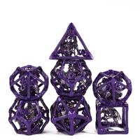 Set Dadu RPG Polihedral Logam - 7 Buah Paket Grosir Logo Kustom