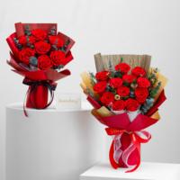 Lovebay Fertiger Ewiger Rosenstrauß Rote Rosen Konservierter Blumenstrauß für Valentinstag Einzelhandel Geschenkeladen Feiertagsgeschenk