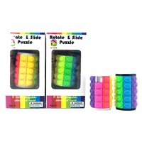 Nouveauté Fidget Toy Magic Cube Puzzle Cylindre Rotation & Glisser Logique Agité Main Jeu Trick Puzzle Cadeau