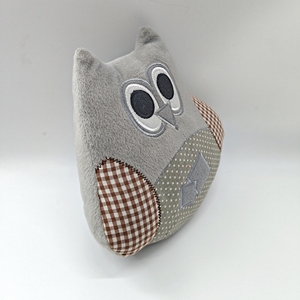 Patchwork-Karierte Eulen-Türstopper mit Gewicht, Tierischer Türstopper im Landhausstil für Innenräume - Product Image 6