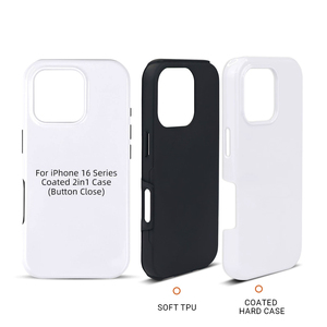 Coque de téléphone vierge anti-chute par sublimation pour iPhone 16 15 14 <span class=keywords><strong>Pro</strong></span> <span class=keywords><strong>Max</strong></span>, hybride 2-en-1 TPU PC, personnalisable, pour impression DIY - Product Image 4