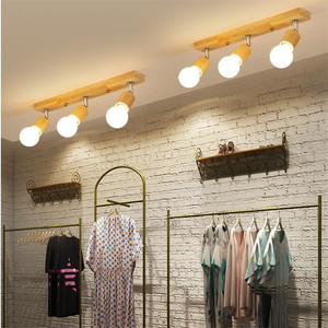โคมไฟติดรางไม้จริง Wangjia ขนาด 55 ซม. 3 หัว ไฟ LED สปอตไลท์ สำหรับร้านขายเสื้อผ้า ห้องนั่งเล่น สไตล์นอร์ดิก - Product Image 1