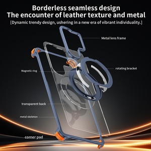 Nueva Carcasa Metálica Transparente para Teléfono con Panel Trasero de PC para Samsung S26 S25 Ultra con 360 °   Funda Magnética Antigolpes sin Marco con Soporte de Anillo - Product Image 4