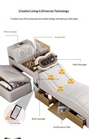 Ensembles de lits intelligents en cuir véritable avec USB et LED, nouveaux meubles de chambre à coucher, lits fonctionnels avec fonction massage, tailles Queen et King pour la maison