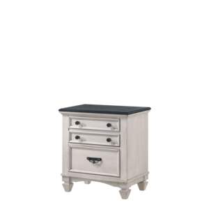 DB 1-<b>Pc</b> Antique Modern Nightstand End <b>Table</b> with Two Storage Drawers Beautiful Two-Tone Finish Bedroom Furniture for Apartment - Product Image 2
