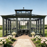 Orangerie de mariage en aluminium, structure en verre préfabriquée pour cérémonie, banquet, fête de jardin, serre moderne personnalisée en extérieur