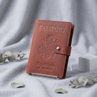 Porte-passeport élégant en cuir véritable vintage avec motif gaufré, facile à transporter, portefeuille de voyage avec fermeture à bande élastique JIANJI